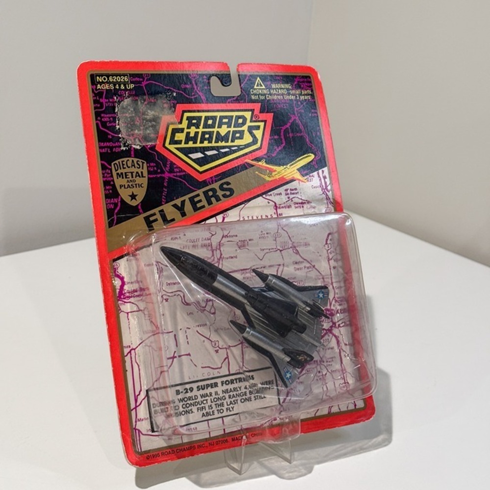 Vintage Road Champs Flyers SR-71 Blackbird in B-29 Package - Rare Factory Error